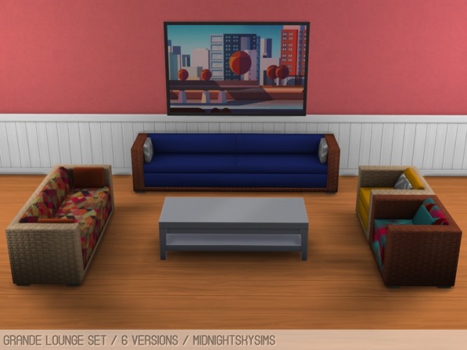 Sims 4 Grande lounge set at Midnightskysims