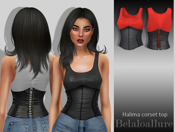Sims 4 Belaloallure Halima corset top by belal1997 at TSR