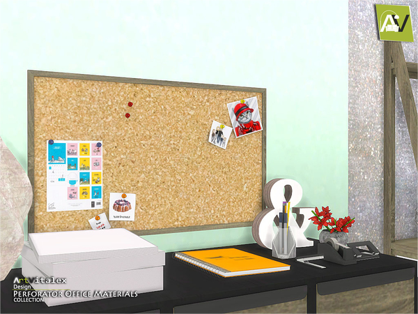 Sims 4 Perforator Office Materials by ArtVitalex at TSR