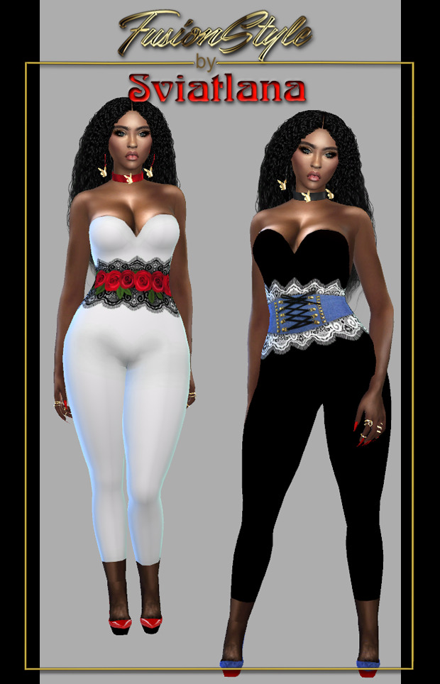 Sims 4 Bodysuit with lace at FusionStyle by Sviatlana