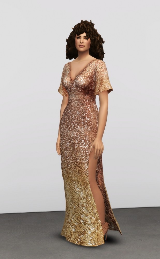 Sims 4 Ombre sequined gown at Rusty Nail