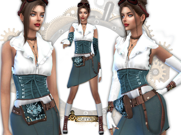Sims 4 Steampunk dress by Sims House at TSR