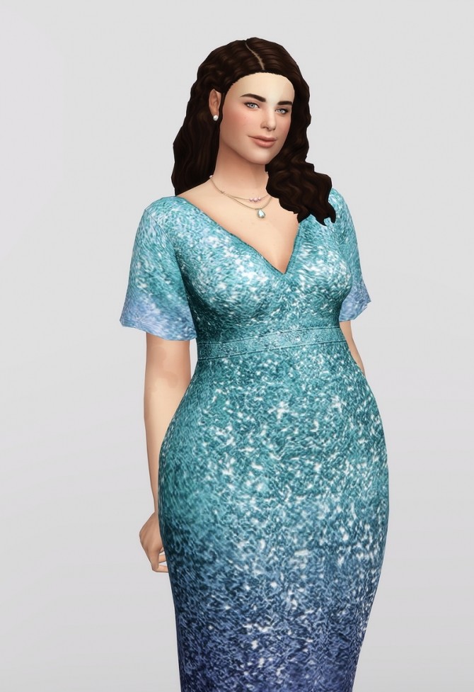 Sims 4 Ombre sequined gown at Rusty Nail