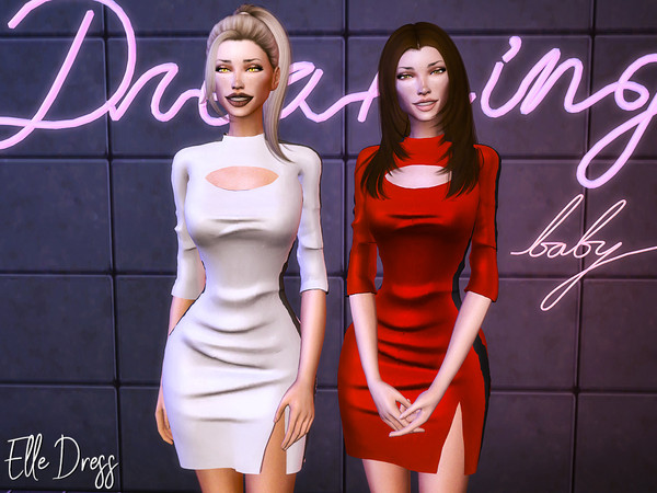 Sims 4 Elle Dress by Genius666 at TSR