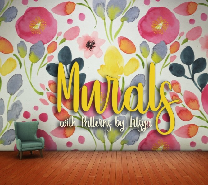 Sims 4 Floral Murals at Miss Ruby Bird