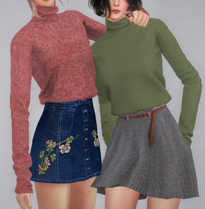 Sims 4 SLIM KNIT TURTLENECK at BY2OL