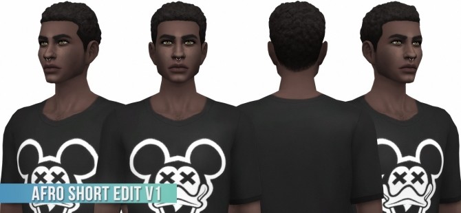 Sims 4 Afro Hair Short Edit x3 at Busted Pixels