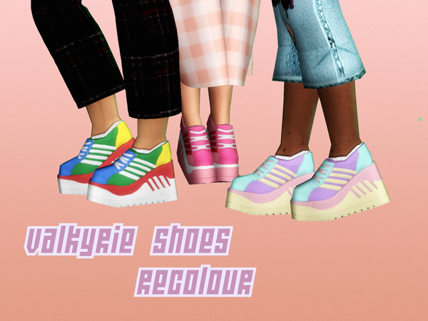 Sims 4 Valkyrie Shoes Recolor by CosmicCC at TSR