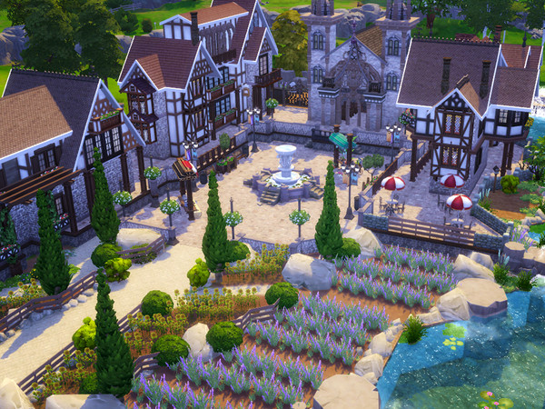 Sims 4 French Village by kaibellvert at TSR