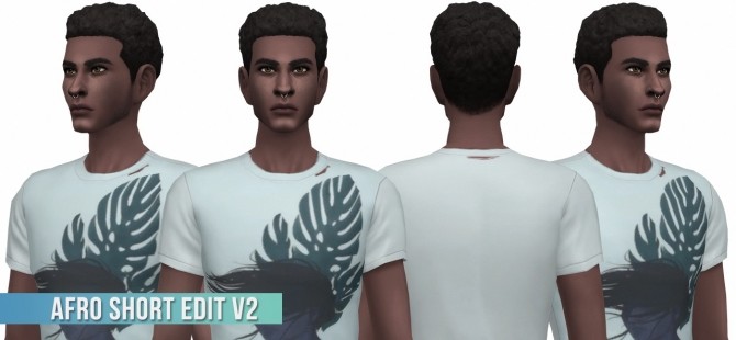 Sims 4 Afro Hair Short Edit x3 at Busted Pixels