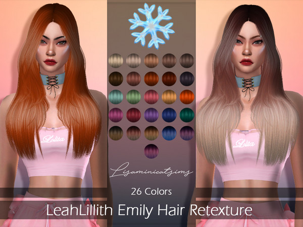 Sims 4 LMCS LeahLillith Emily Hair Retexture by Lisaminicatsims at TSR