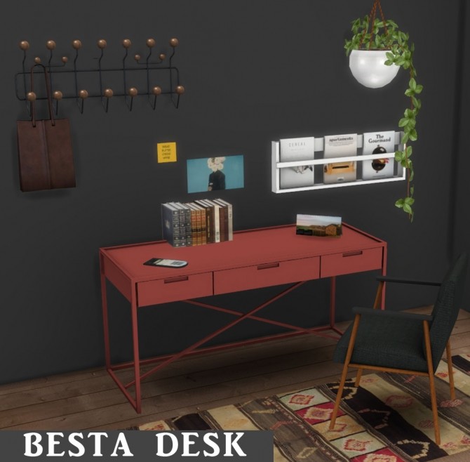 Sims 4 Besta Desk at Leo Sims