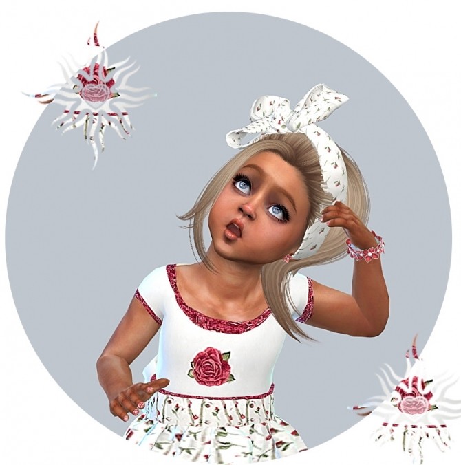 Sims 4 Designer Set Dress & Headband for little Girls at Sims4 Boutique