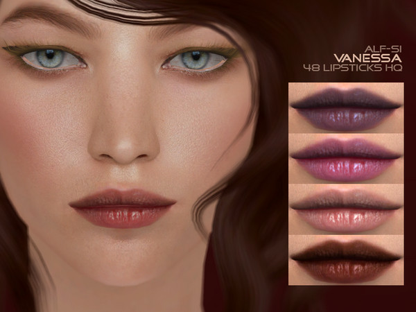 Sims 4 Vanessa Lipstick 04 HQ by Alf si at TSR