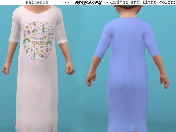 Sims 4 Toddlers Nightgown by MsBeary at TSR