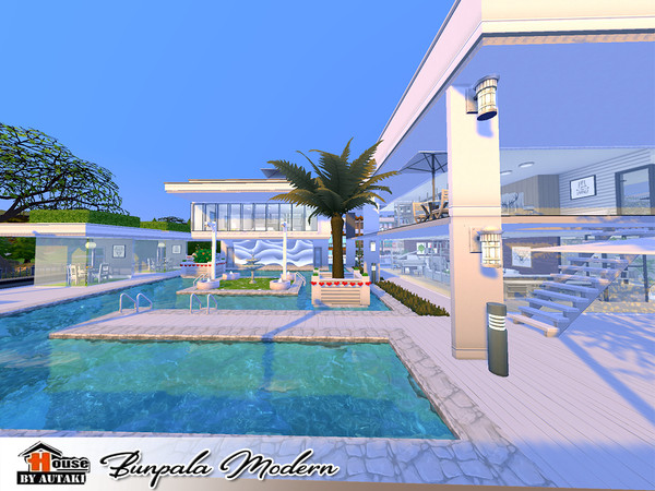 Sims 4 Bunpala Modern house by autaki at TSR