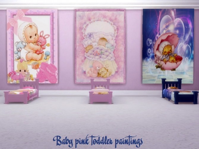 Sims 4 Baby pink toddler paintings at Trudie55