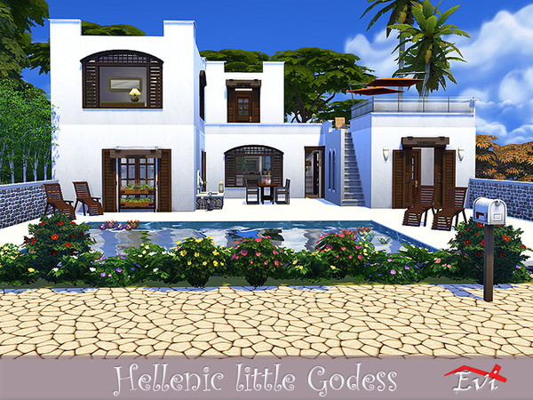 Sims 4 Hellenic Little Godess house by evi at TSR