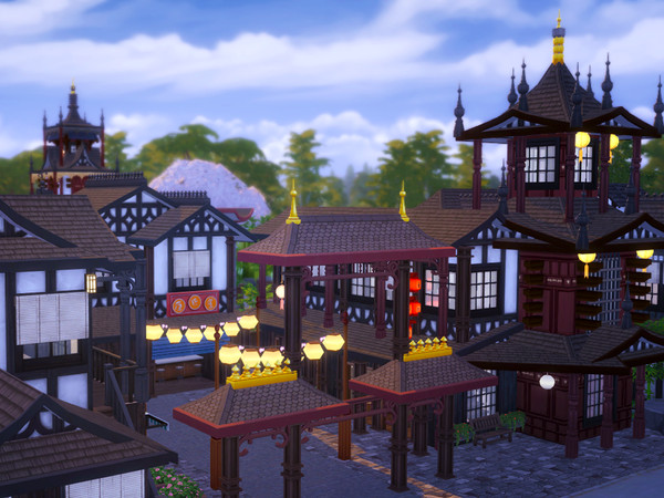 Sims 4 Asian Lake Village by kaibellvert at TSR
