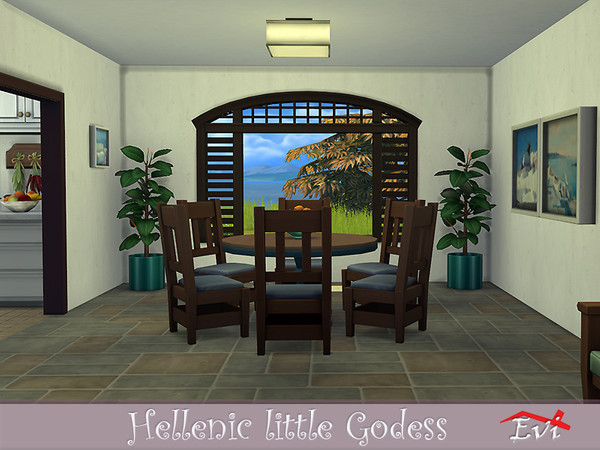 Sims 4 Hellenic Little Godess house by evi at TSR