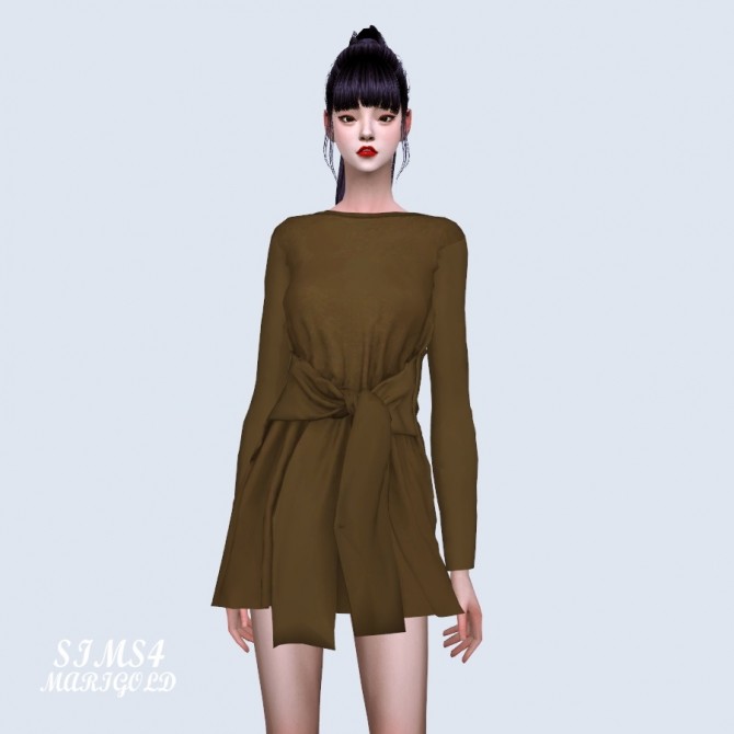 Sims 4 Tied Dress at Marigold