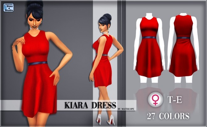 Sims 4 Kiara dress by Mathcope at Sims 4 Studio