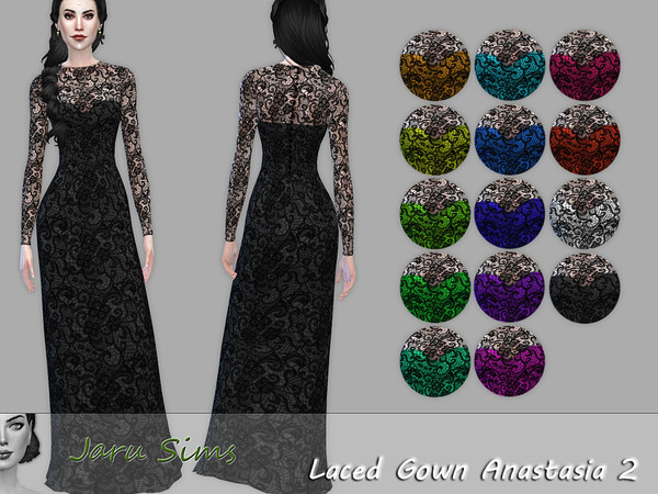 Sims 4 Laced Gown Anastasia 2 by Jaru Sims at TSR