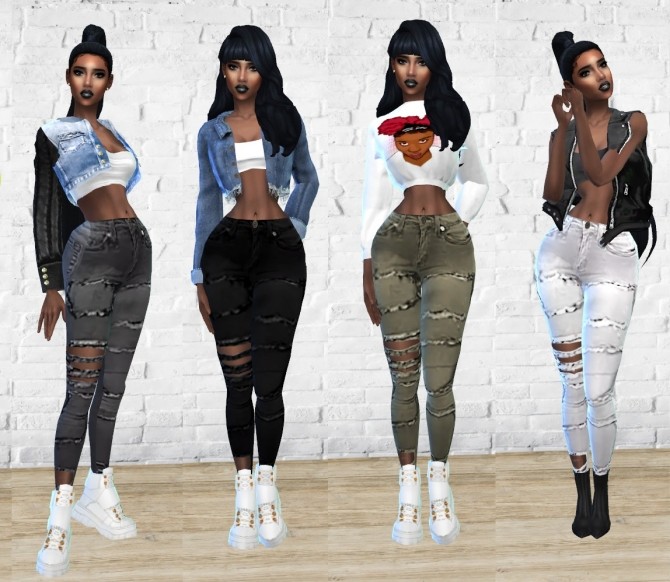Sims 4 Pop Ripped Jeans at Teenageeaglerunner