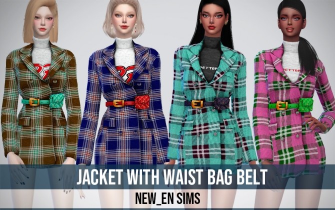 Sims 4 Jacket With Waist Bag Belt at NEWEN