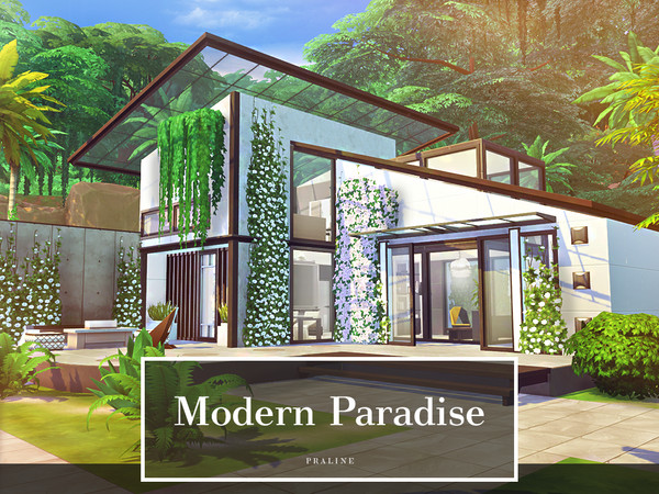 Sims 4 Modern Paradise house by Pralinesims at TSR
