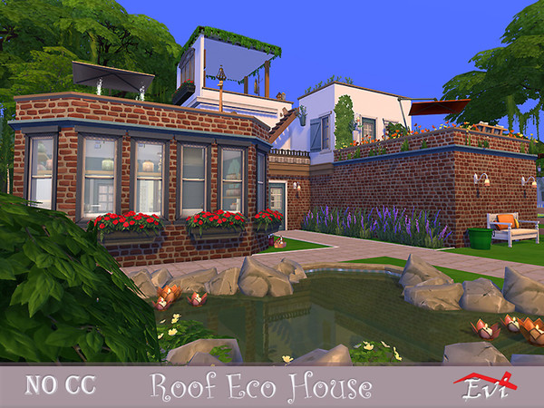 Sims 4 Roof Eco house by evi at TSR