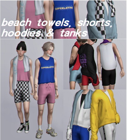 Beach towels, shorts, hoodies & tanks at Casteru