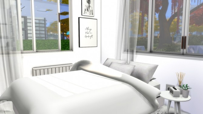 Sims 4 ALL WHITE BEDROOM at MODELSIMS4