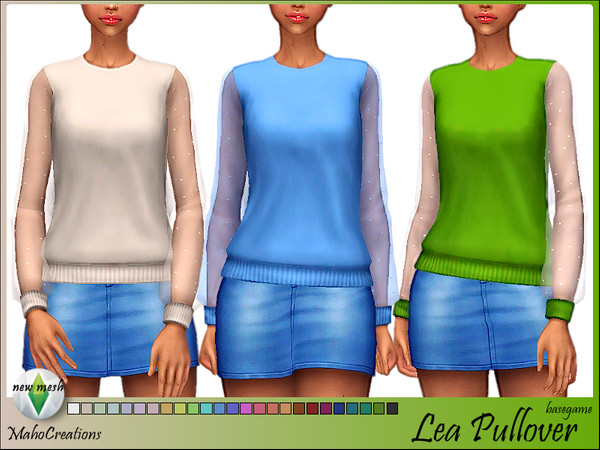 Sims 4 Pullover Lea by MahoCreations at TSR