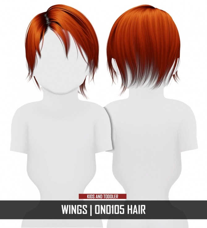 Sims 4 WINGS ON0105 HAIR KIDS AND TODDLER VERSION by Thiago Mitchell at REDHEADSIMS