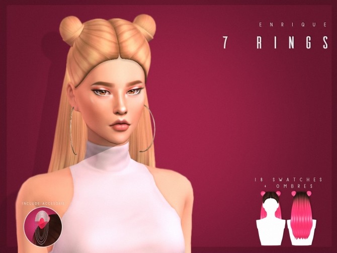 Sims 4 7 Rings Hairstyle at Enriques4