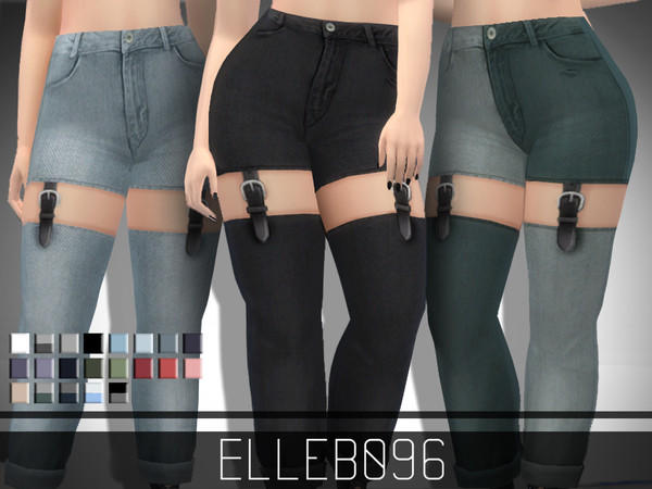 Sims 4 Leather Belt Mom Jeans by Elleb096 at TSR