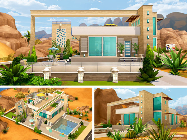 Sims 4 The Drop modern suburban house by Lhonna at TSR