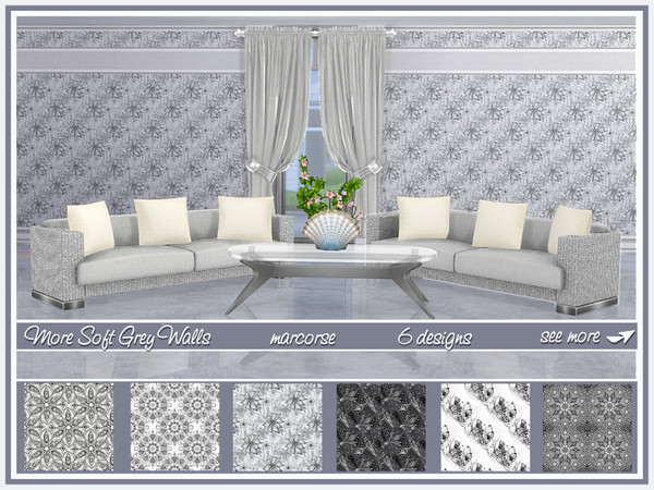 Sims 4 More Soft Grey Walls by marcorse at TSR