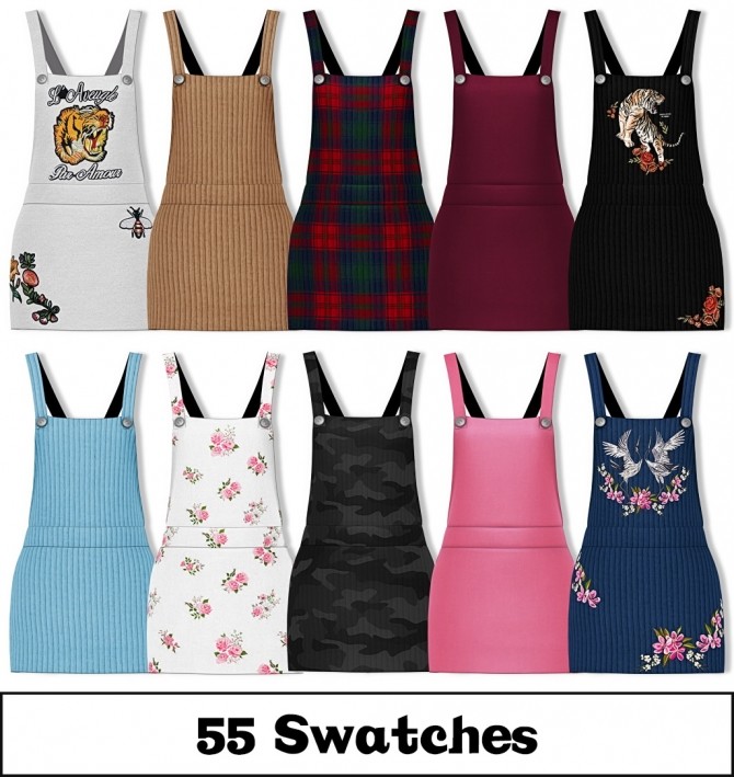 Sims 4 Mirage Overall Dress at Lumy Sims