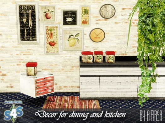 Sims 4 Decor for dining and kitchen at Aifirsa