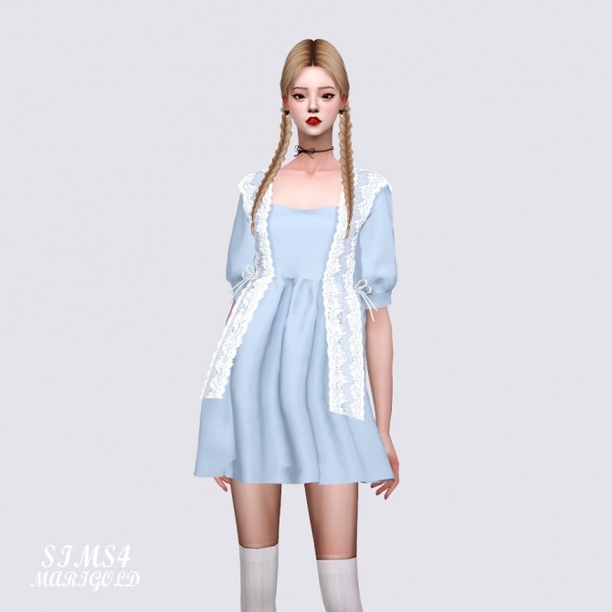 Sims 4 Lace Baby doll Mini Dress at Marigold
