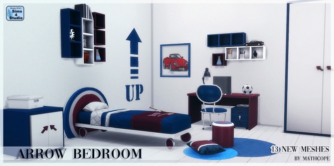 Sims 4 Arrow bedroom by Mathcope at Sims 4 Studio