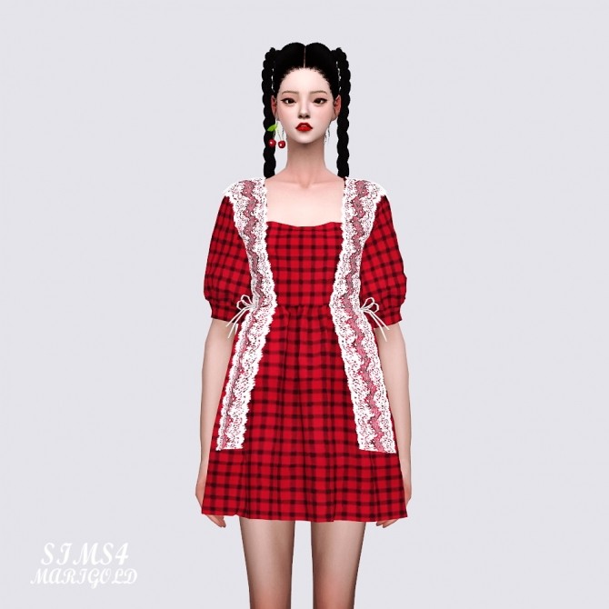 Sims 4 Lace Baby doll Mini Dress at Marigold