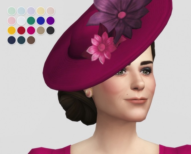 Sims 4 Duchess of hat 18 colors at Rusty Nail