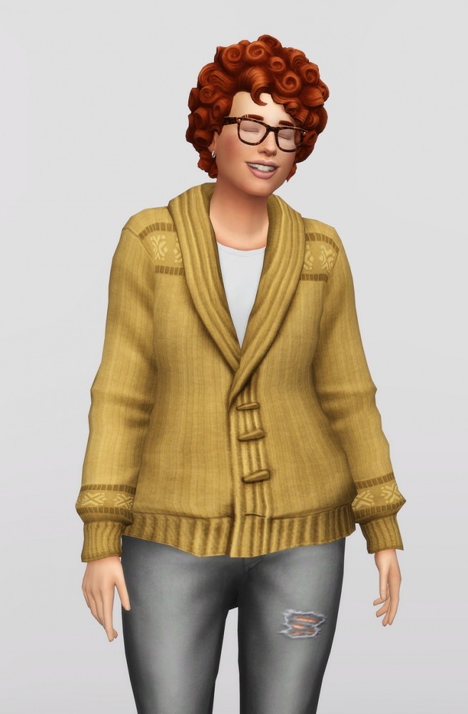 Sims 4 Shawl collar cardigan sweater F (20 colors) at Rusty Nail