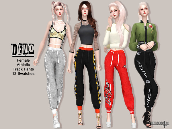 Sims 4 DEMO Track pants by Helsoseira at TSR