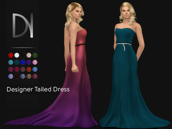 Sims 4 Designer Tailed Dress by DarkNighTt at TSR