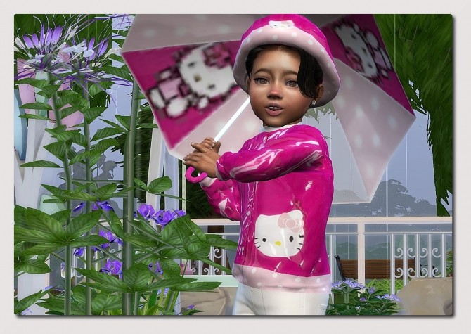 Sims 4 Rain Outfit for little Toddler Girls at Sims4 Boutique