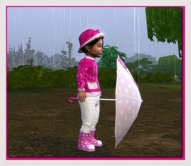 Sims 4 Rain Outfit for little Toddler Girls at Sims4 Boutique